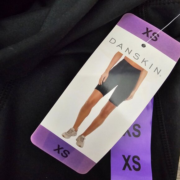 DANSKIN Womens New Active High Waist Pockets Black Stretch Workout Bike Shorts - Picture 4 of 9